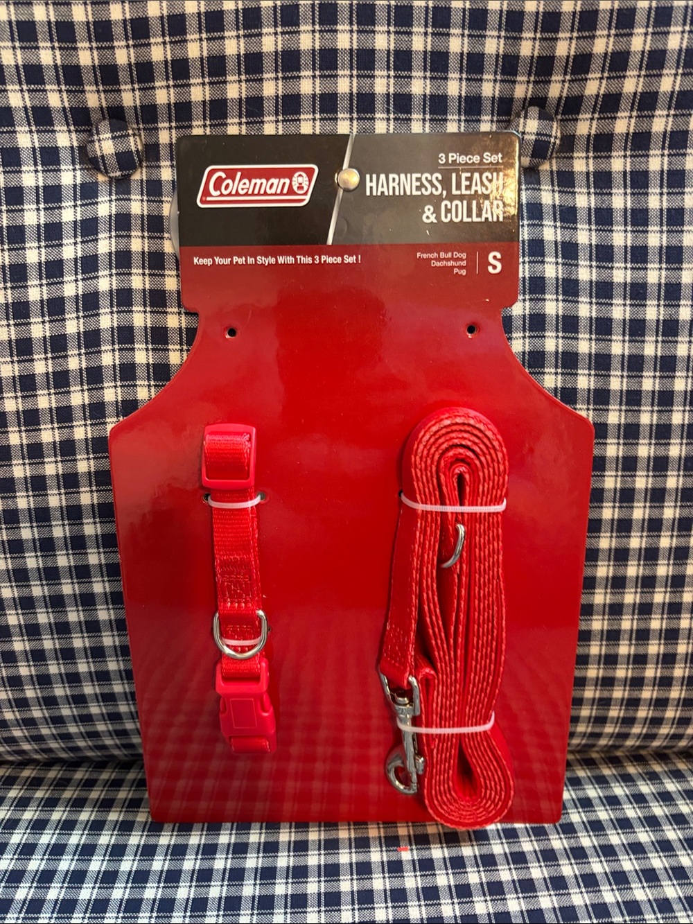 Coleman red small leash and collar